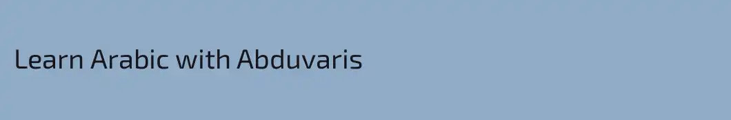 Learn Arabic with Abduvaris